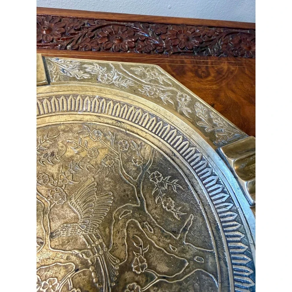 Vintage Brass Vanity‎ Tray • Bird Motif • Chinoiserie Decor
